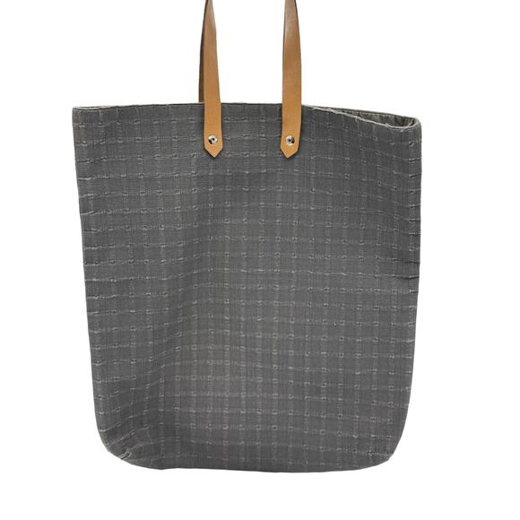 HERMES Amedaba Diago‎ GM Tote Bag canvas leather Gray Brown*Excellent Condition - Picture 1 of 11